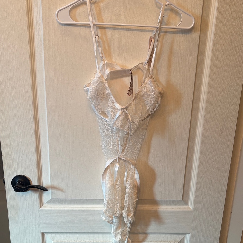 Victoria's Secret White Lace Bra and Panty one piece